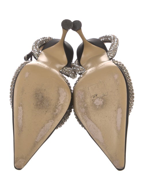 Mach & Mach Satin Bow Accents Slingback Pumps