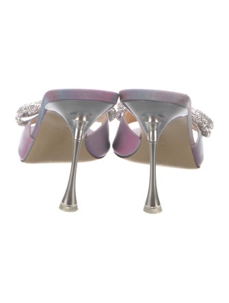 Mach & Mach Patent Leather Bow Accents Slides