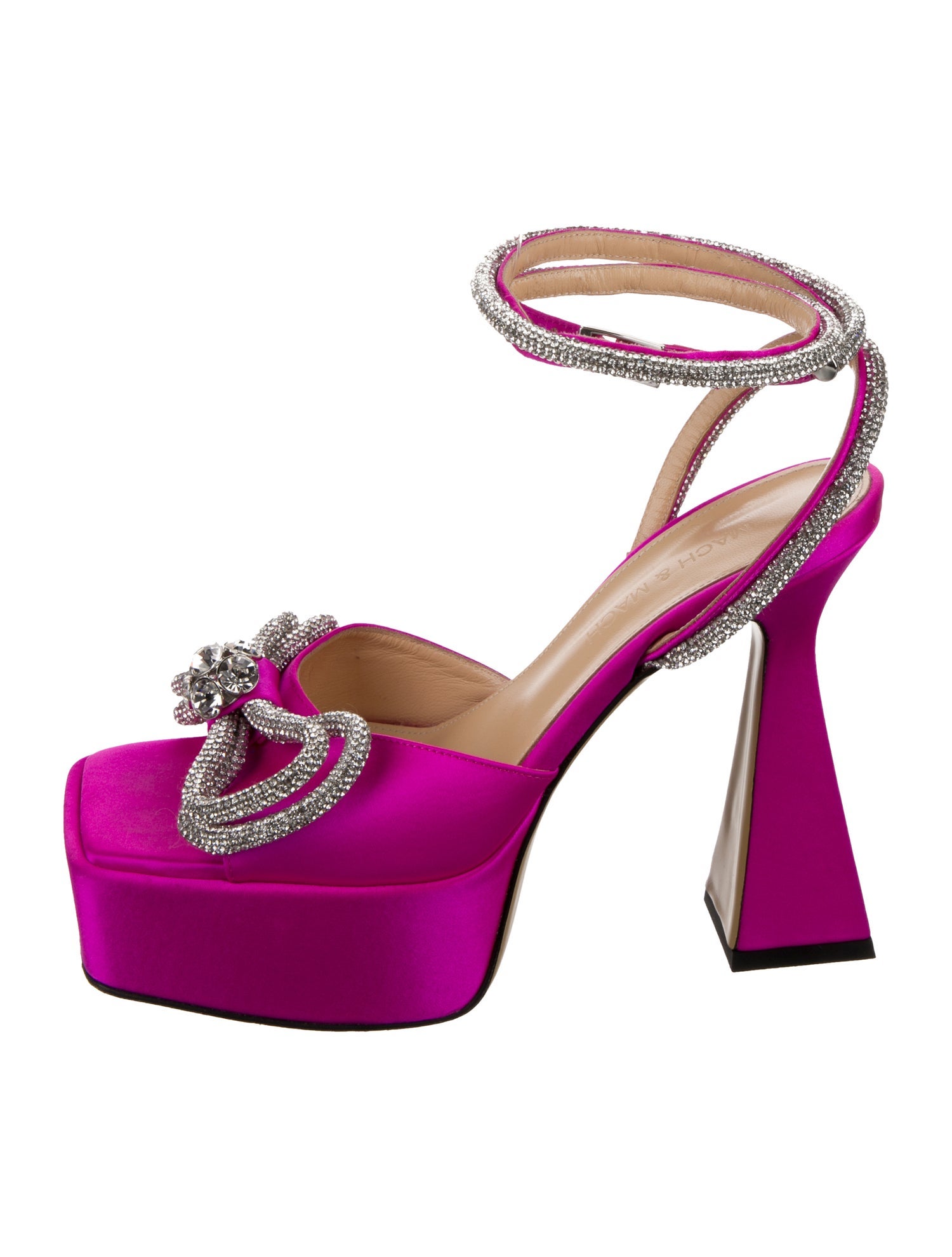 Mach & Mach Satin Bow Accents Sandals