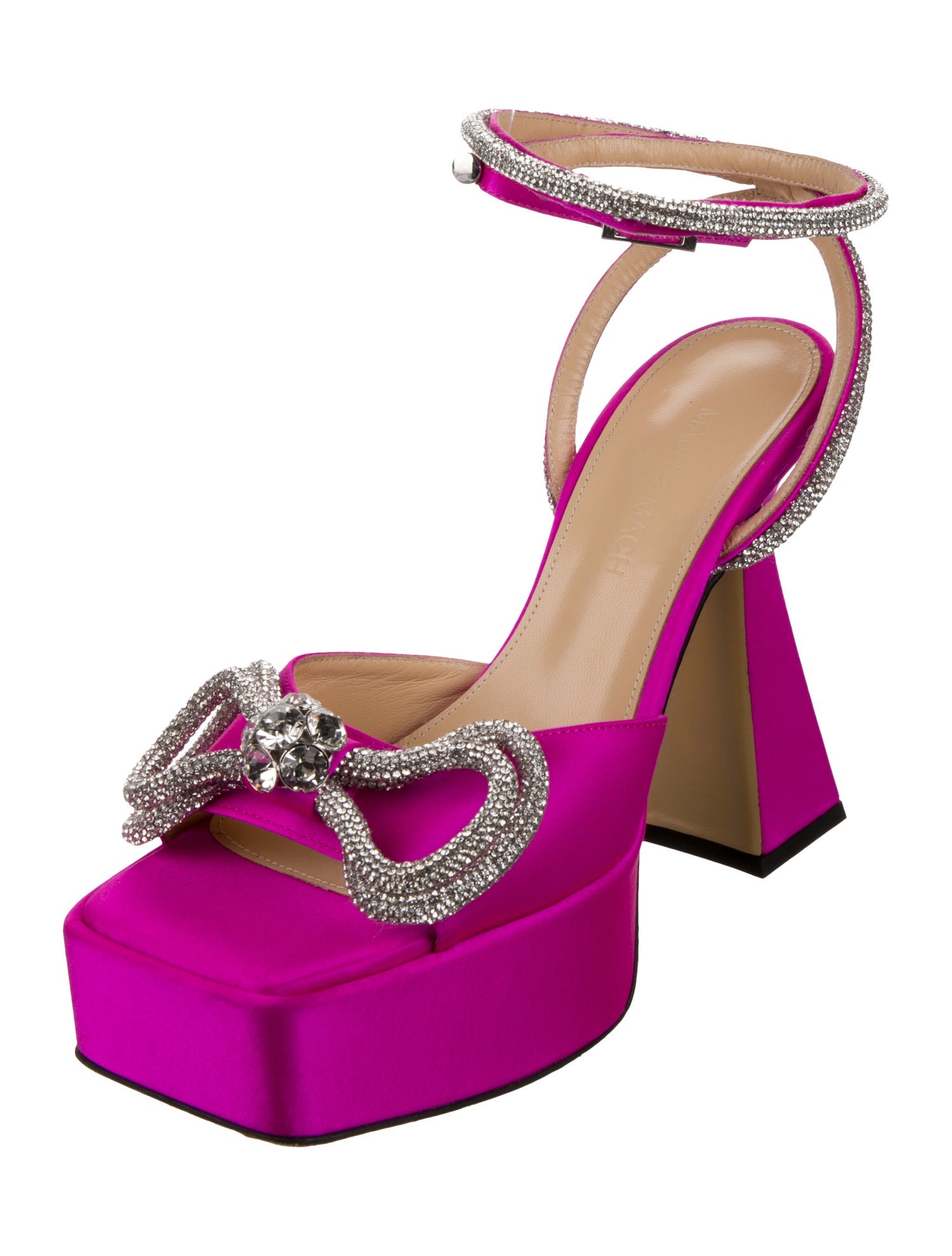 Mach & Mach Satin Bow Accents Sandals