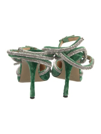 Mach & Mach Satin Bow Accents Slingback Pumps