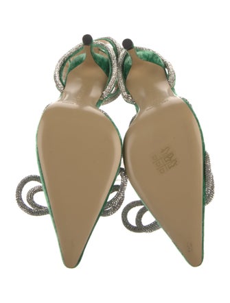 Mach & Mach Satin Bow Accents Slingback Pumps