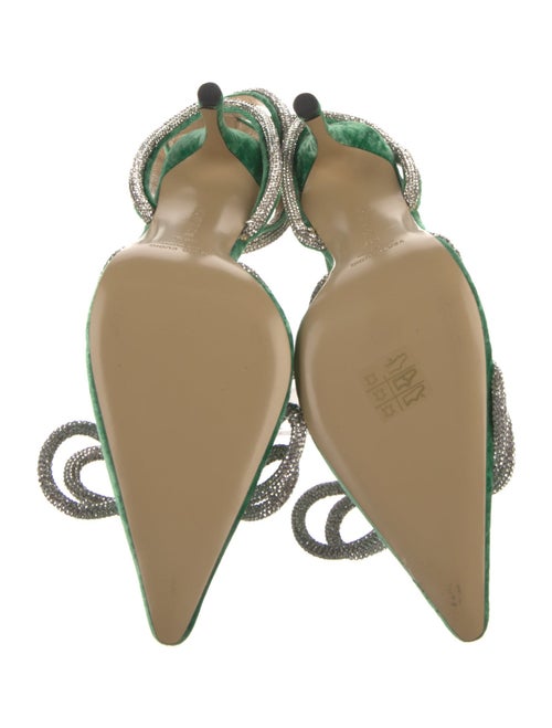 Mach & Mach Satin Bow Accents Slingback Pumps