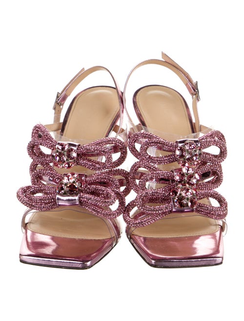 Mach & Mach Patent Leather Bow Accents Mules