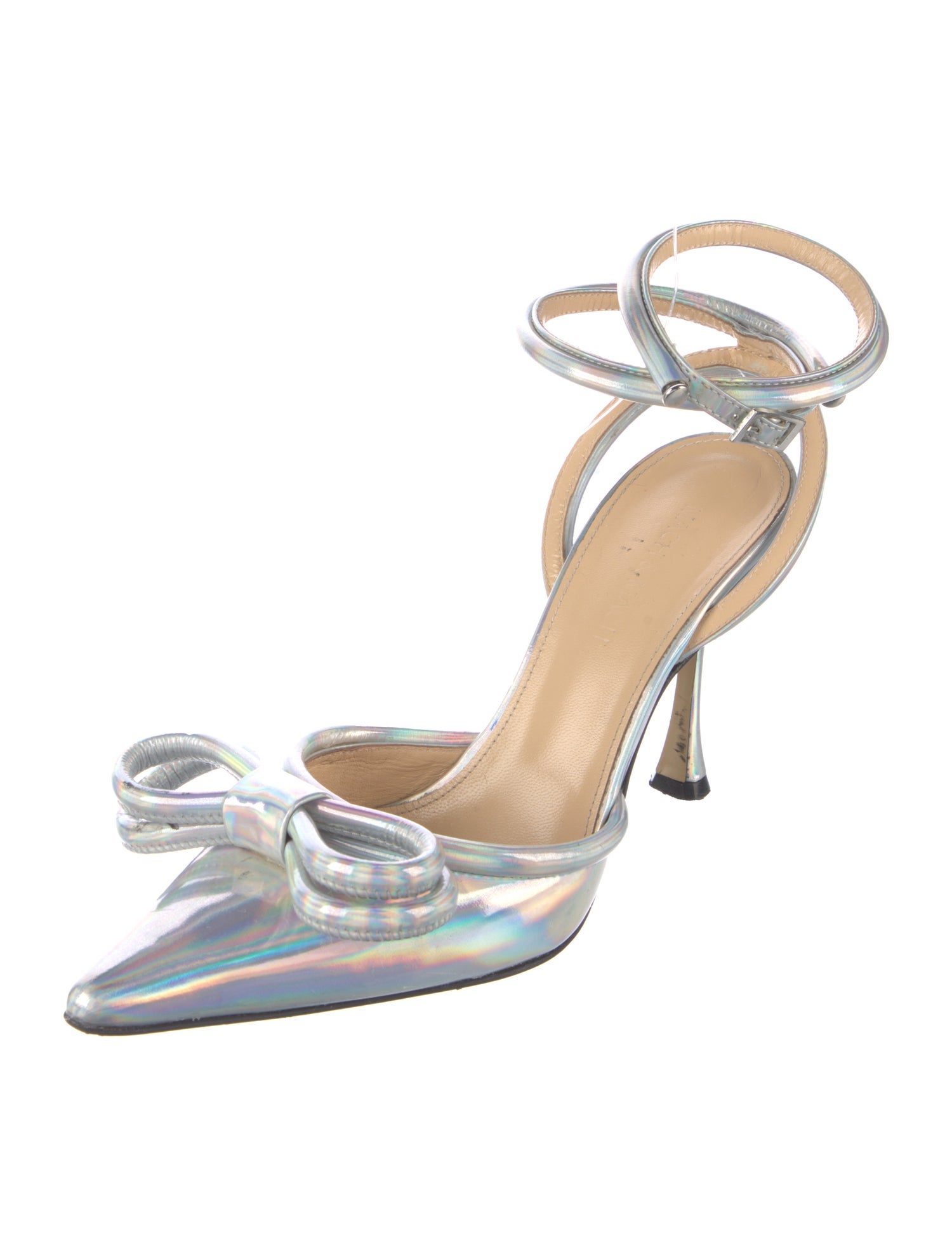 Mach & Mach Patent Leather Bow Accents D'Orsay Pumps