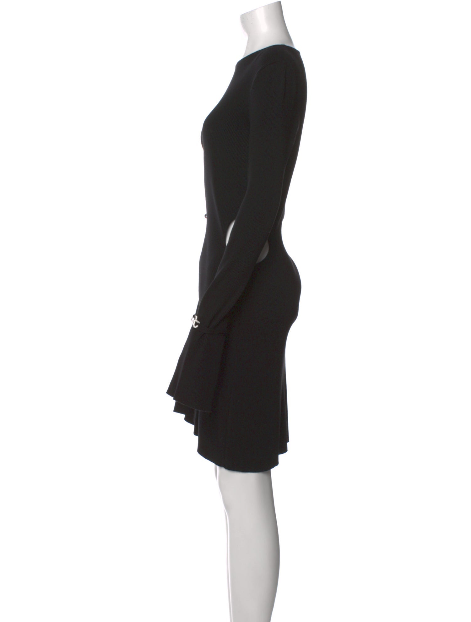 Mach & Mach Bateau Neckline Mini Dress