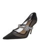 Mach & Mach Satin Mesh Accents Slingback Pumps