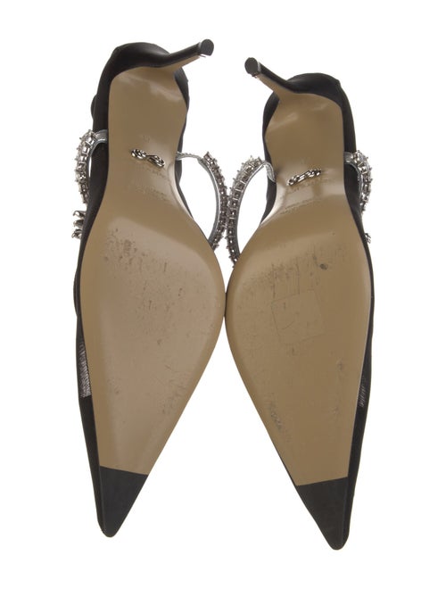 Mach & Mach Satin Mesh Accents Slingback Pumps