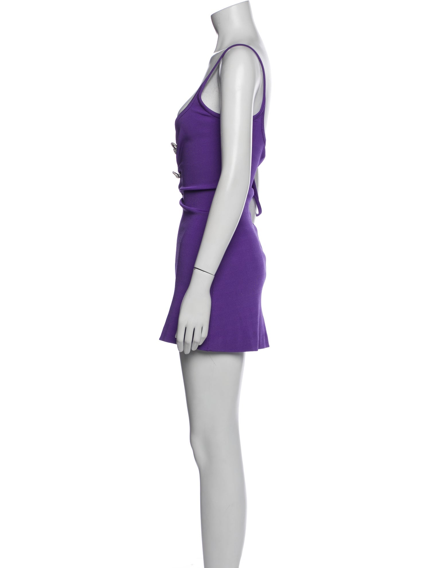 Mach & Mach V-Neck Mini Dress