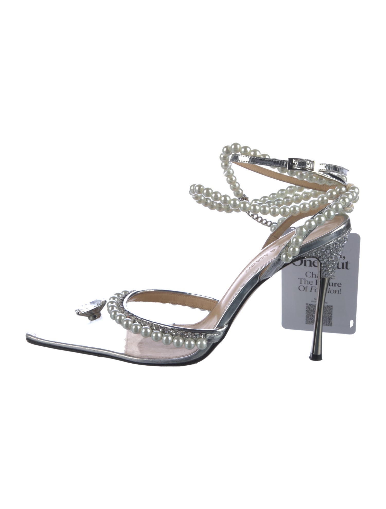 Mach & Mach PVC Crystal Embellishments Slingback Pumps