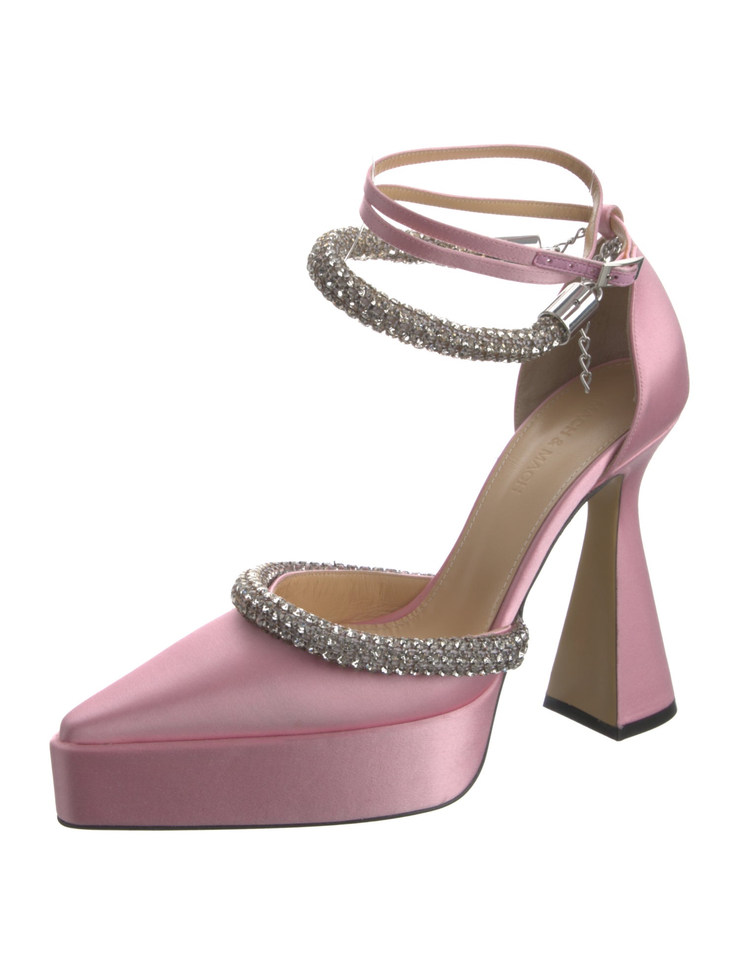 Mach & Mach Satin Bow Accents D'Orsay Pumps