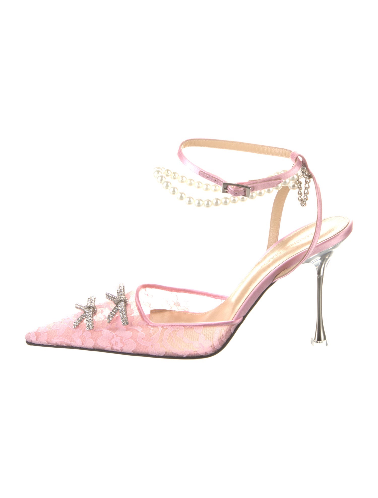 Mach & Mach Lace Bow Accents D'Orsay Pumps