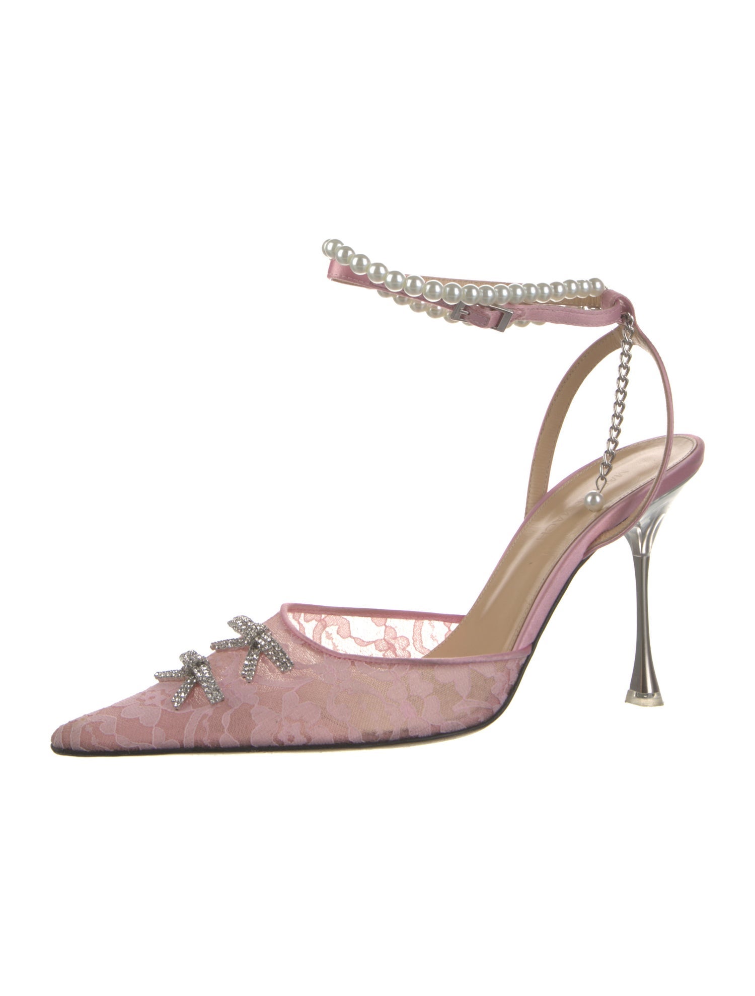 Mach & Mach Lace Lace Pattern Slingback Pumps