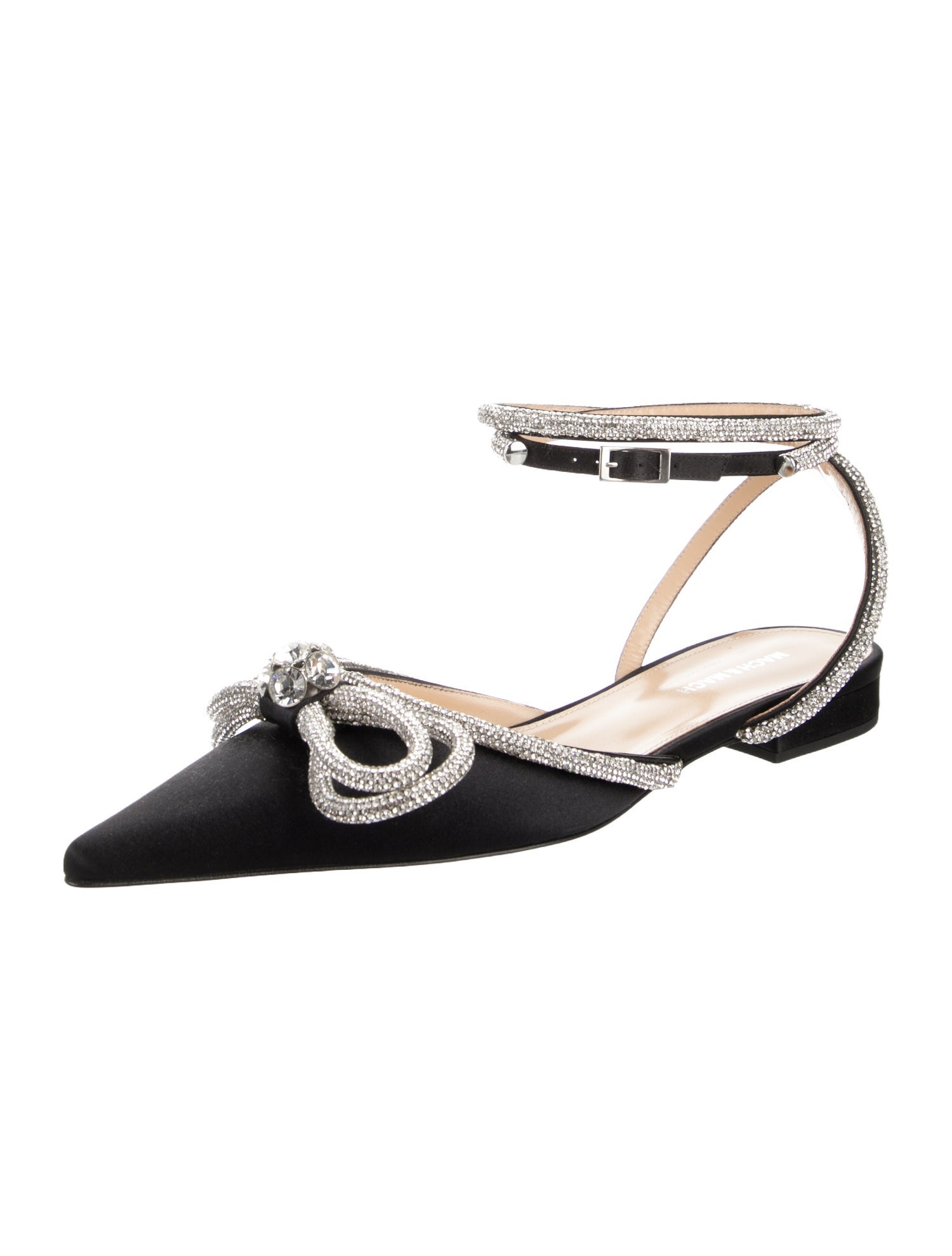 Mach & Mach Satin Patterned Slingback Flats