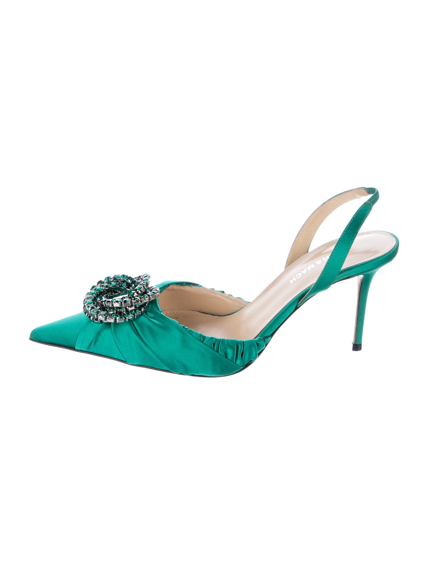 Mach & Mach Satin Slingback Pumps
