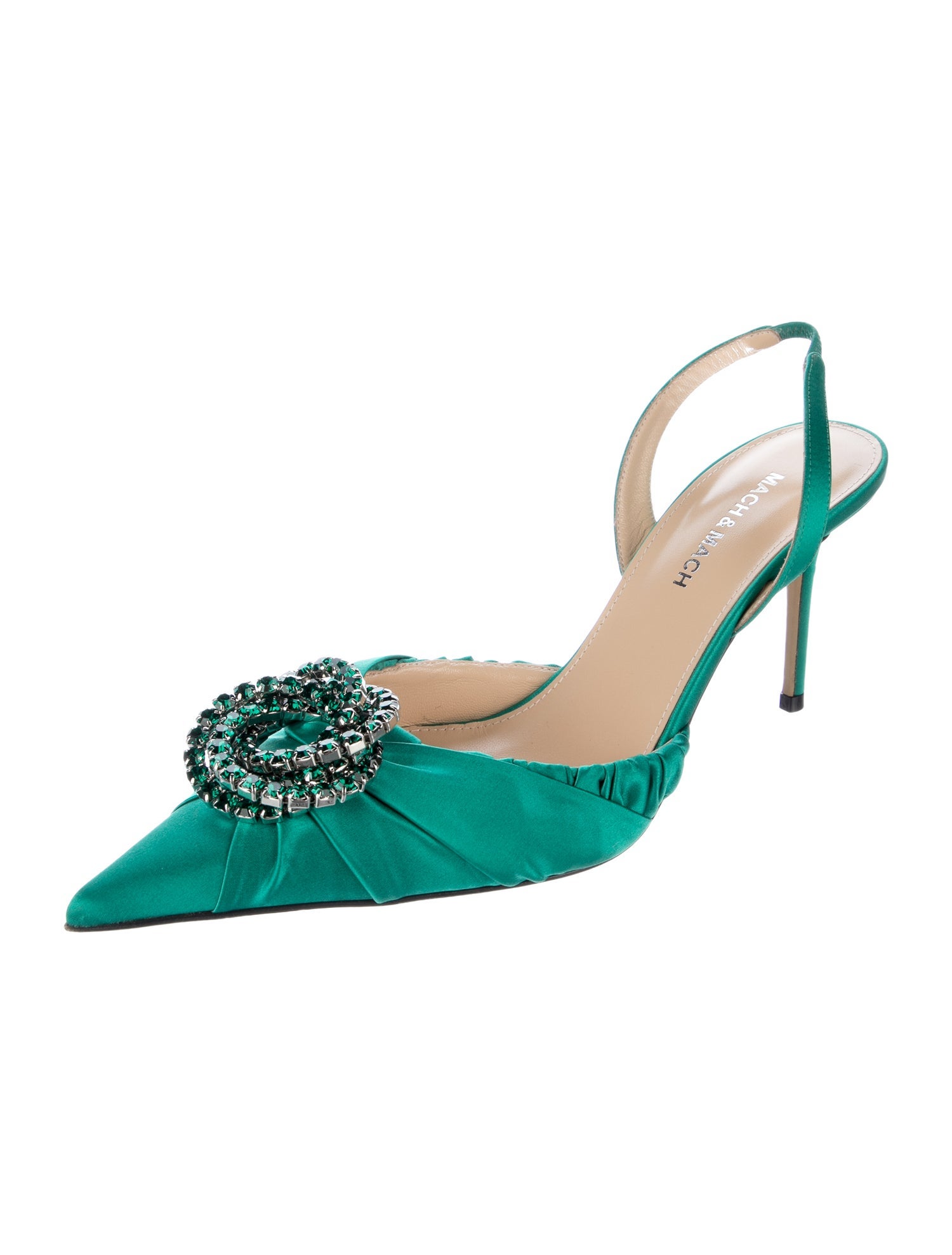 Mach & Mach Satin Slingback Pumps