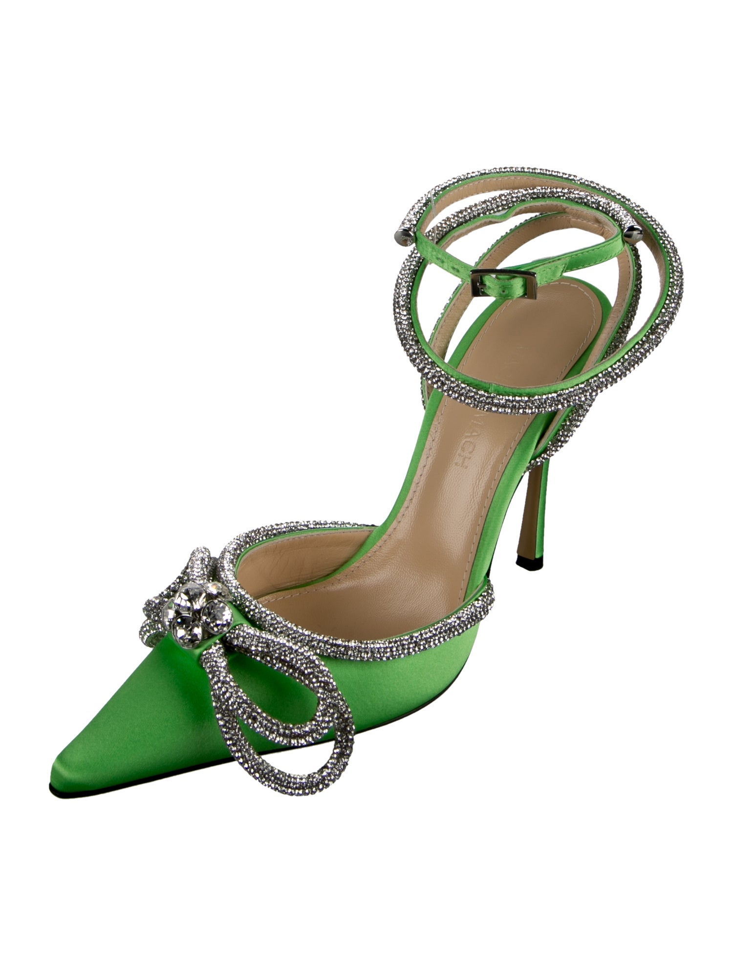 Mach & Mach Satin Bow Accents Pumps