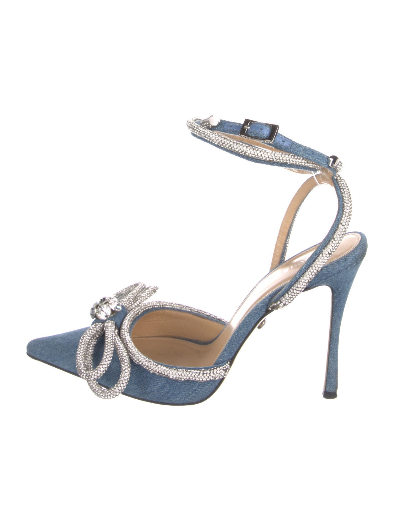 Mach & Mach Denim Colorblock Pattern D'Orsay Pumps