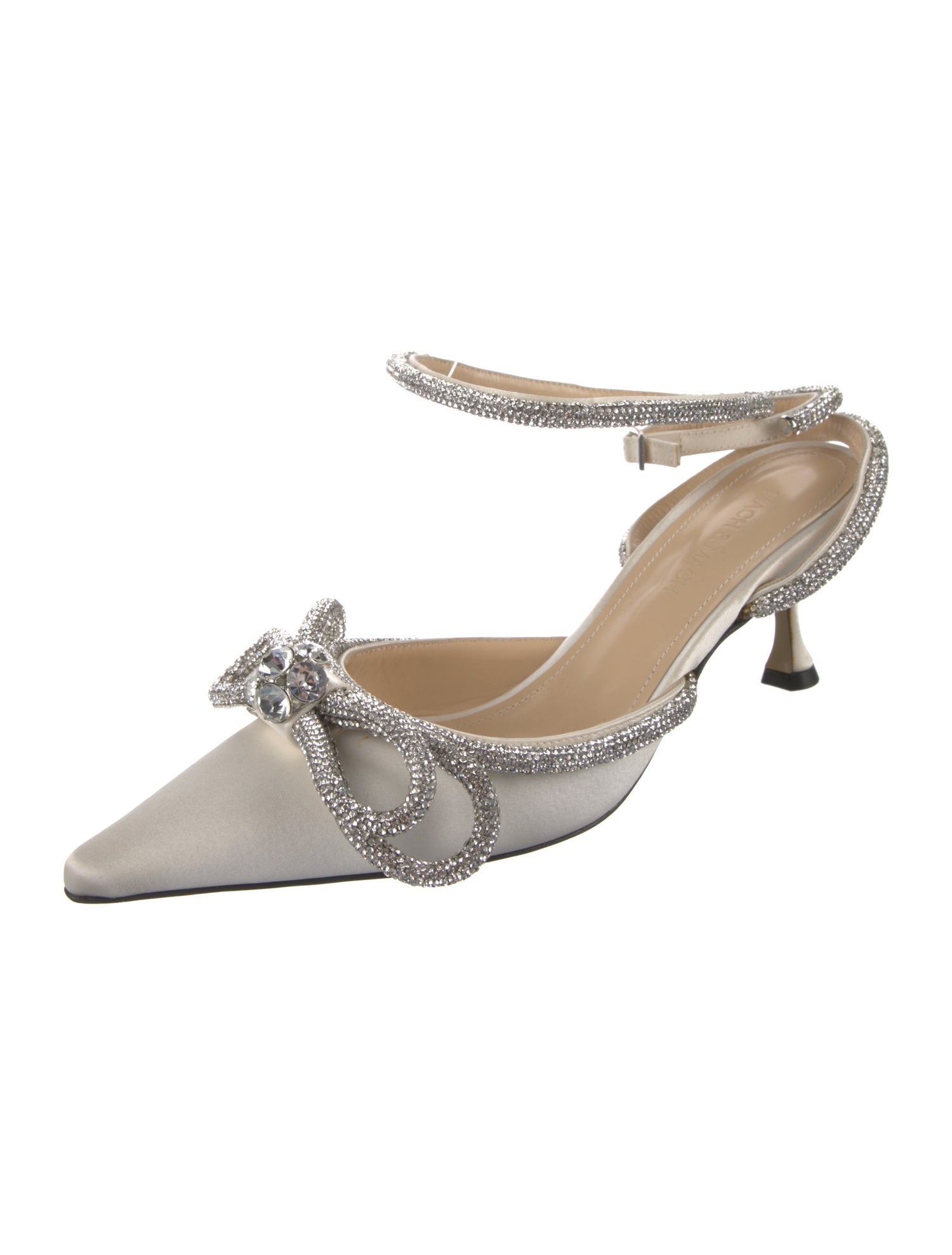 Mach & Mach Satin Bow Accents Mules