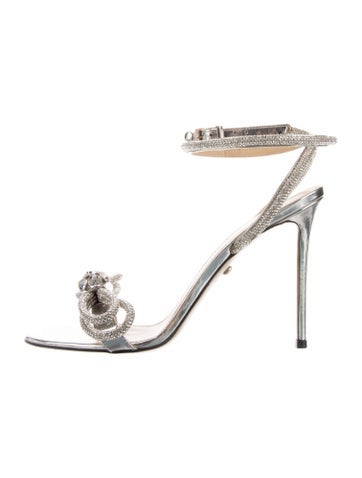 Pre-owned Mach&mach Crystal Crystal Embellishments Sandals