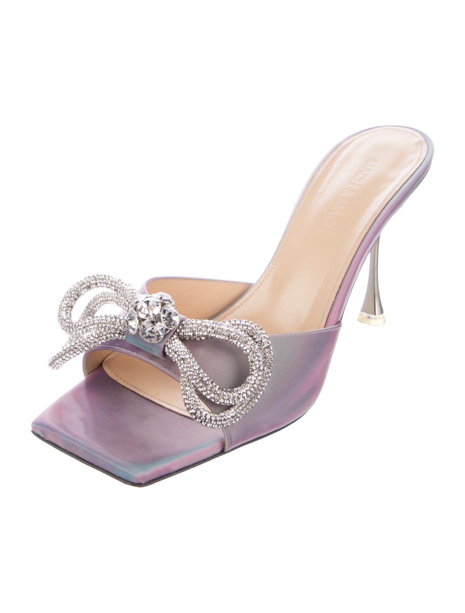 Mach & Mach Satin Bow Accents Slides