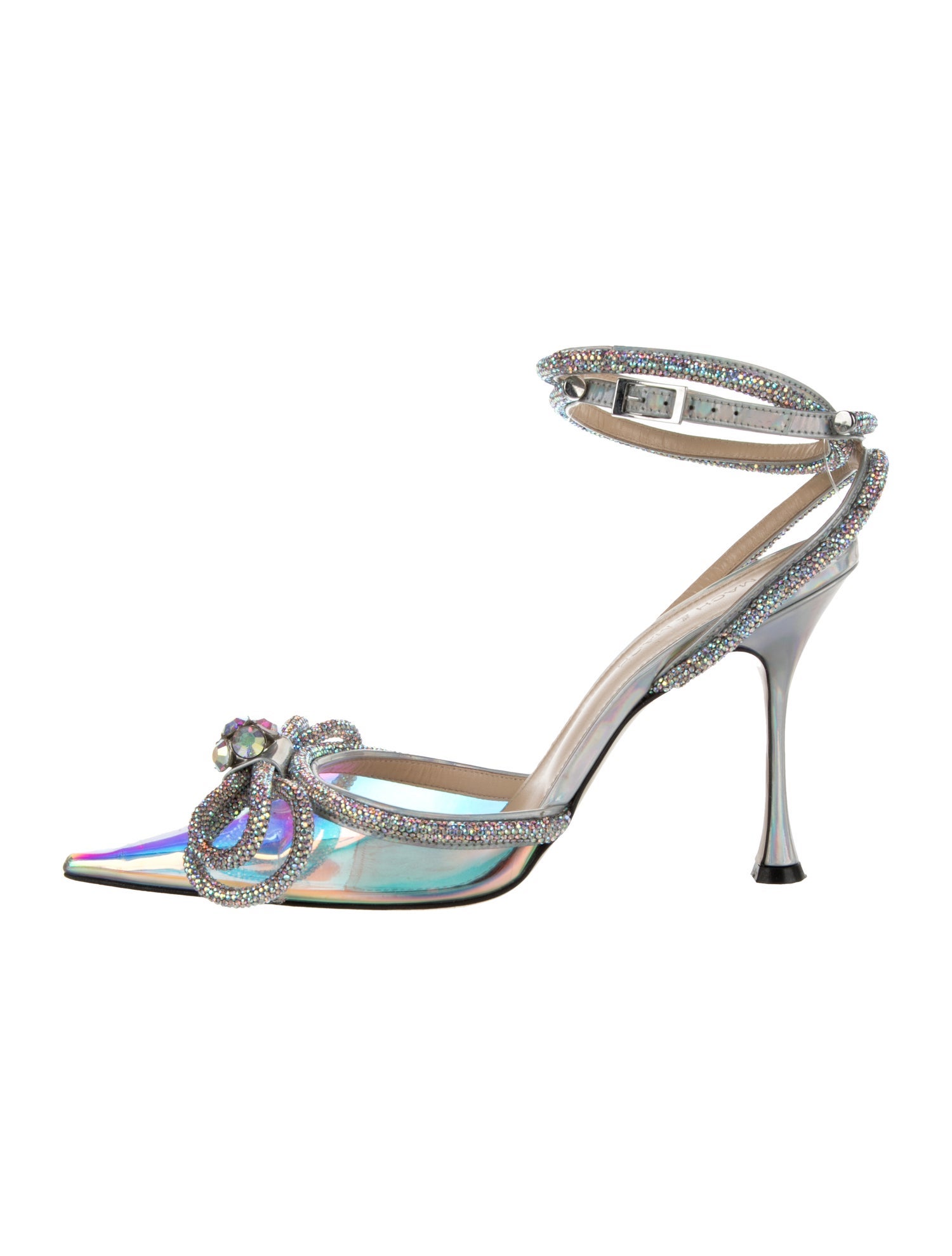 Mach & Mach PVC Bow Accents Slingback Pumps