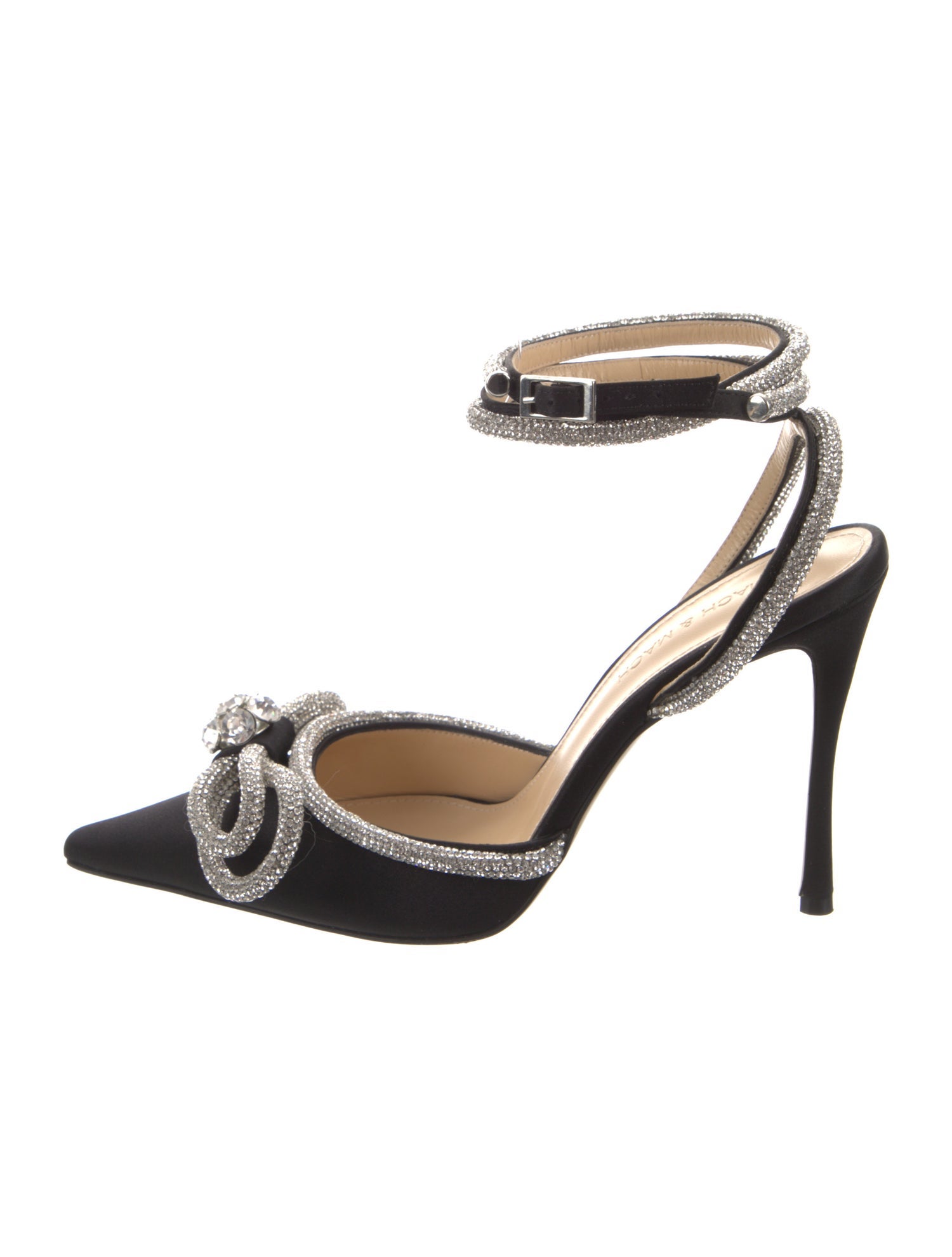 Mach & Mach Satin Bow Accents Pumps