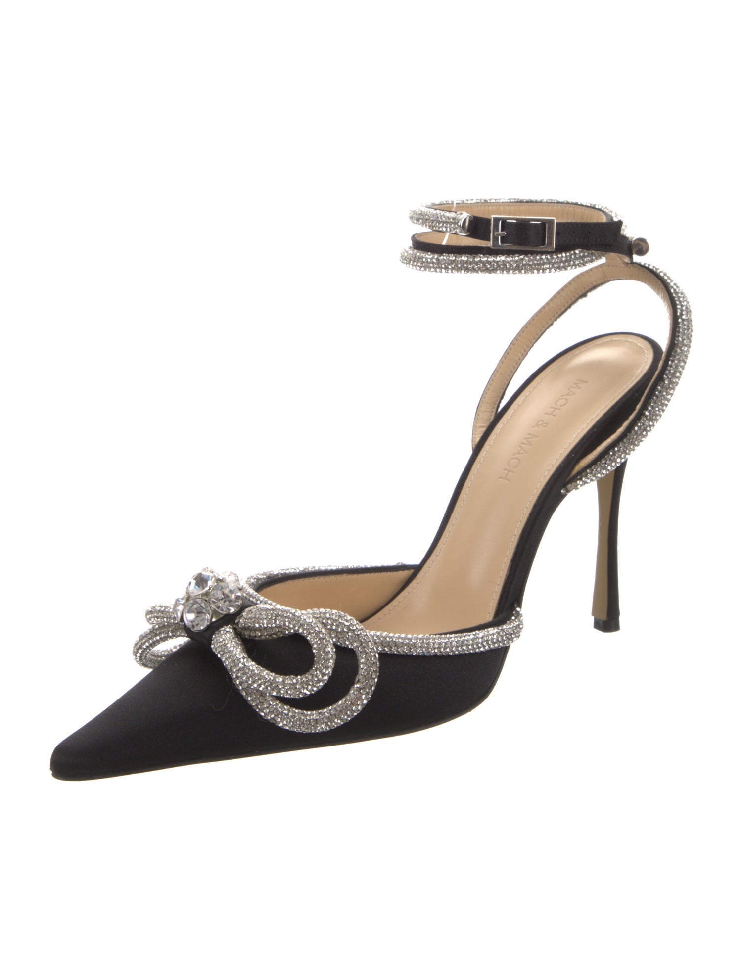 Mach & Mach Satin Bow Accents Pumps