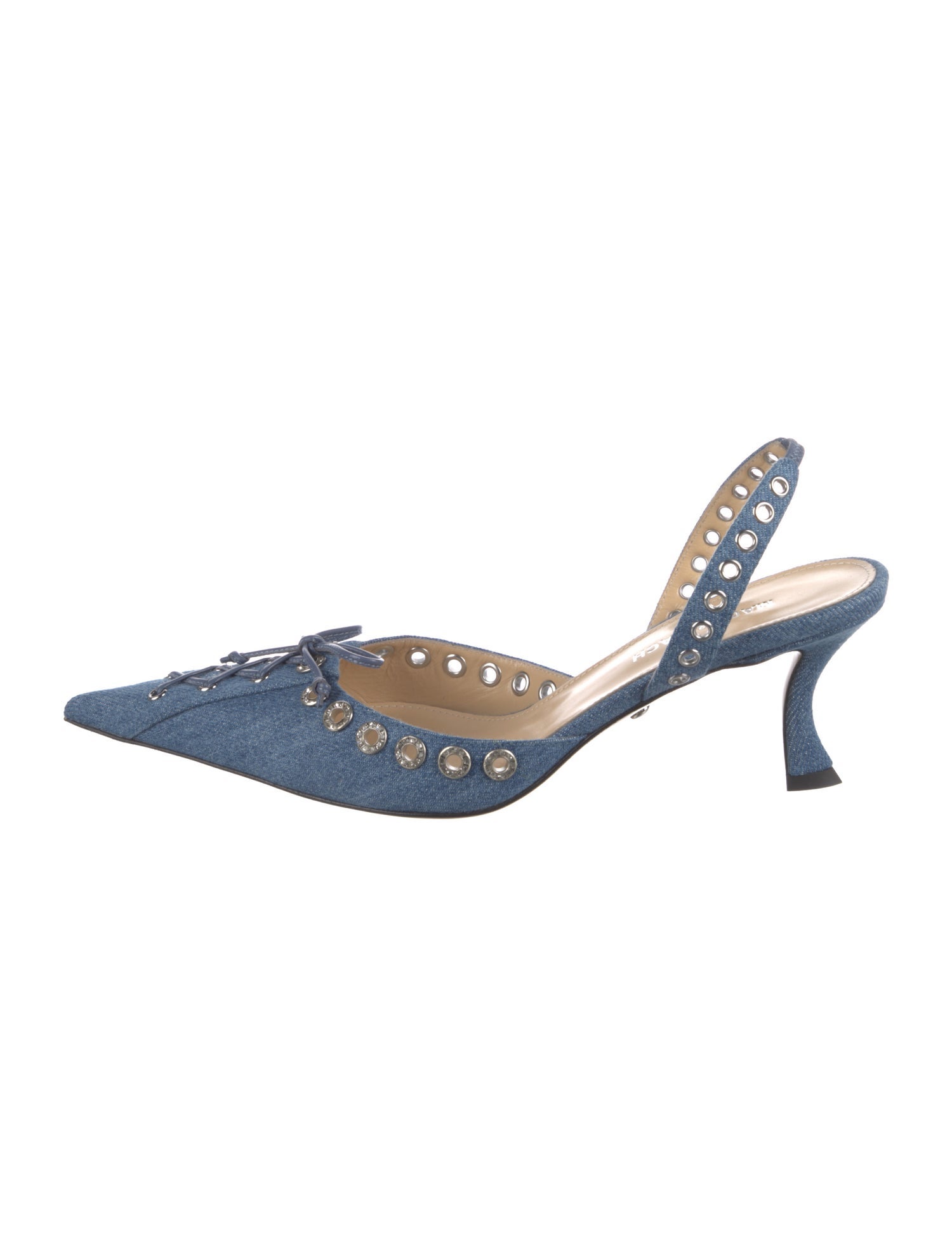 Mach & Mach Denim Slingback Pumps