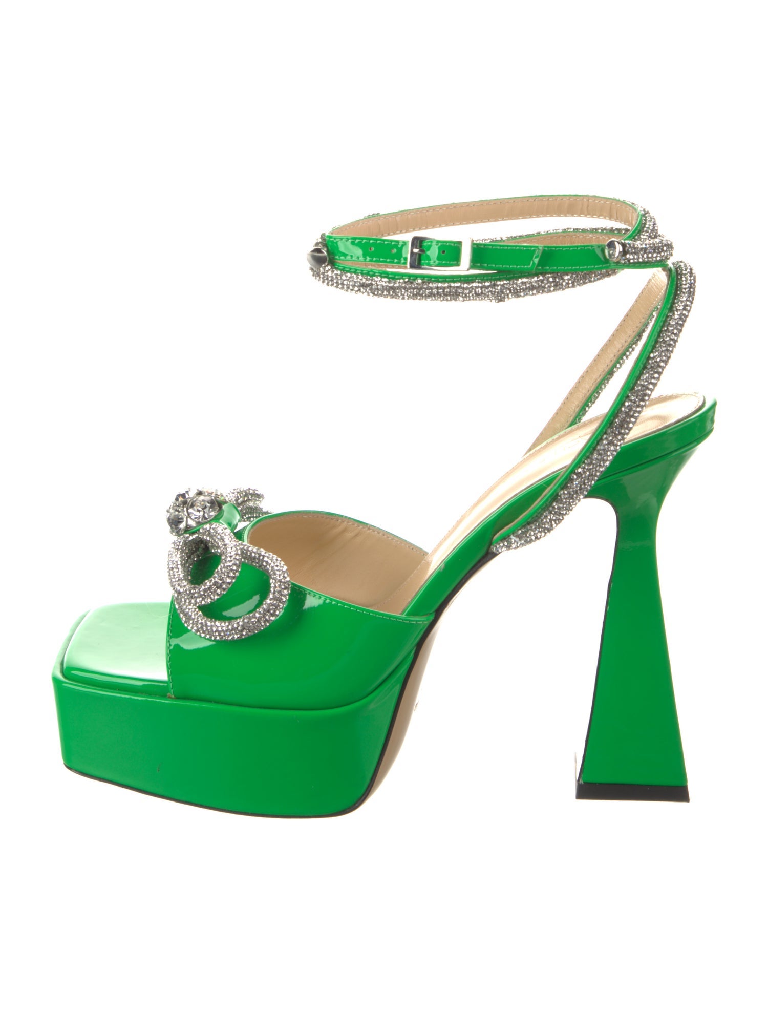 Mach & Mach PVC Bow Accents Slingback Pumps