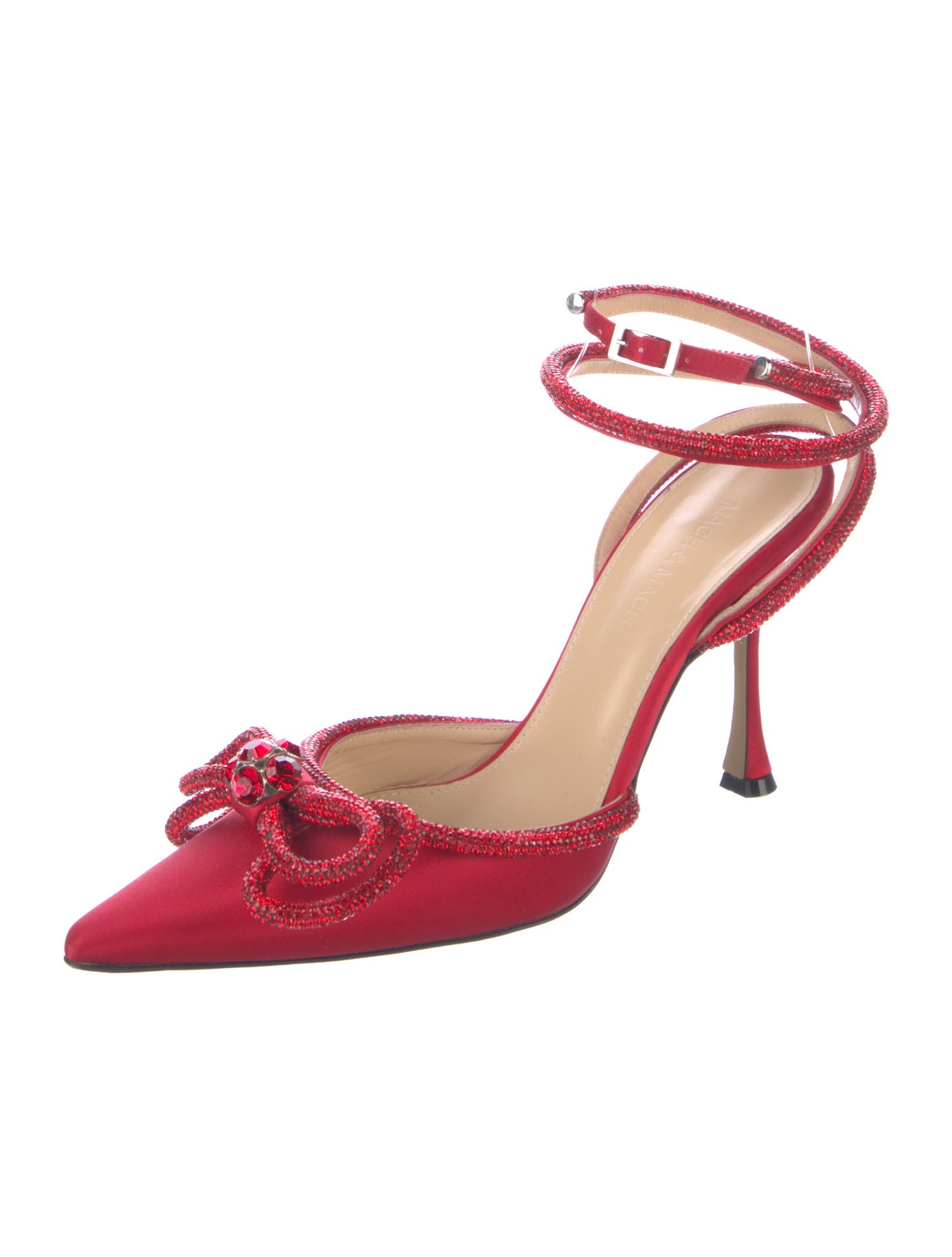 Mach & Mach Leather Bow Accents D'Orsay Pumps