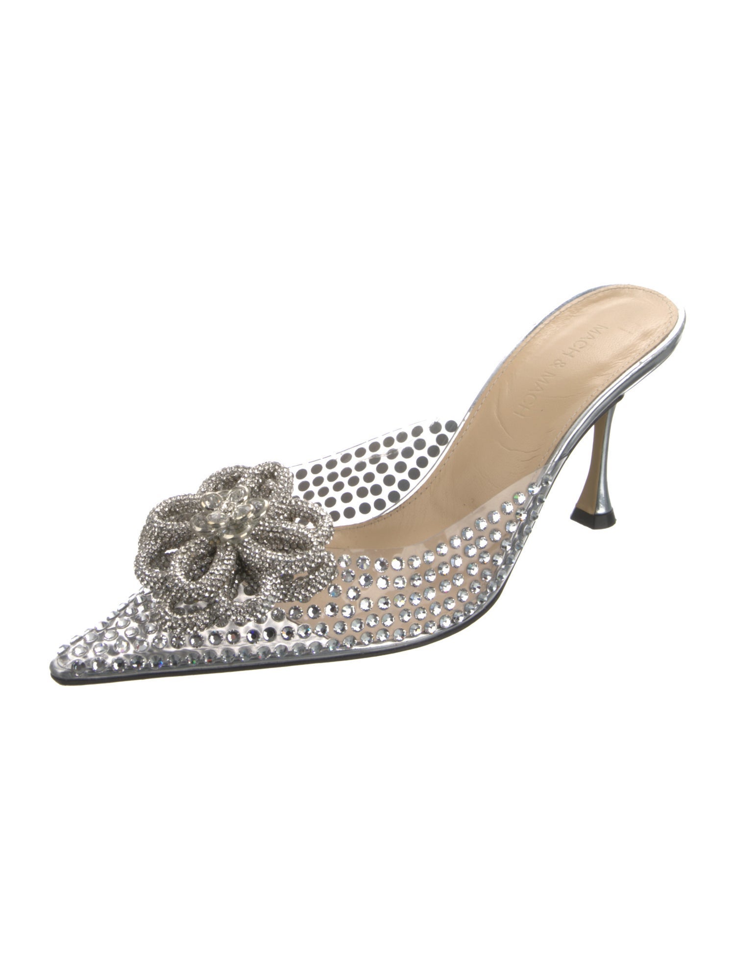 Mach & Mach PVC Crystal Embellishments Mules