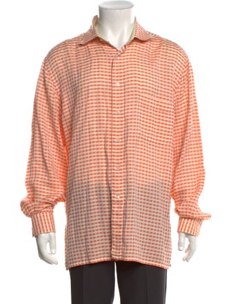 Maus & Hoffman Wool Plaid Print Dress Shirt