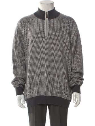 Maus & Hoffman Striped Mock Neck Cardigan