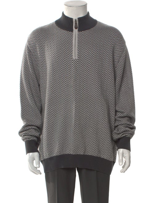 Maus & Hoffman Striped Mock Neck Cardigan