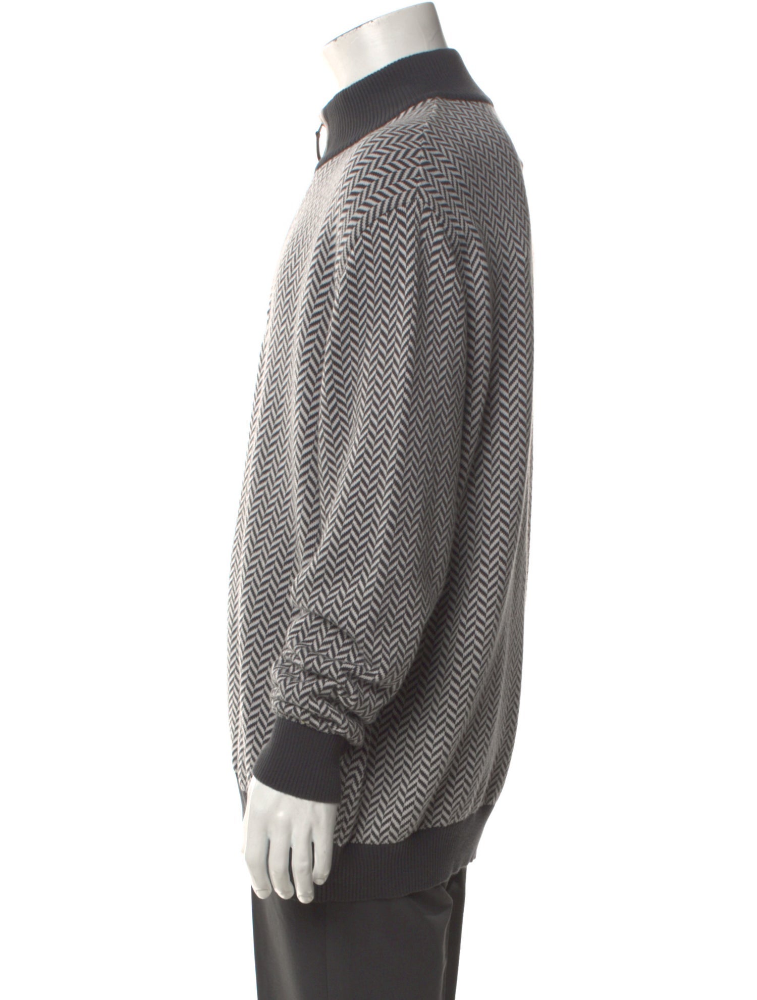 Maus & Hoffman Striped Mock Neck Cardigan