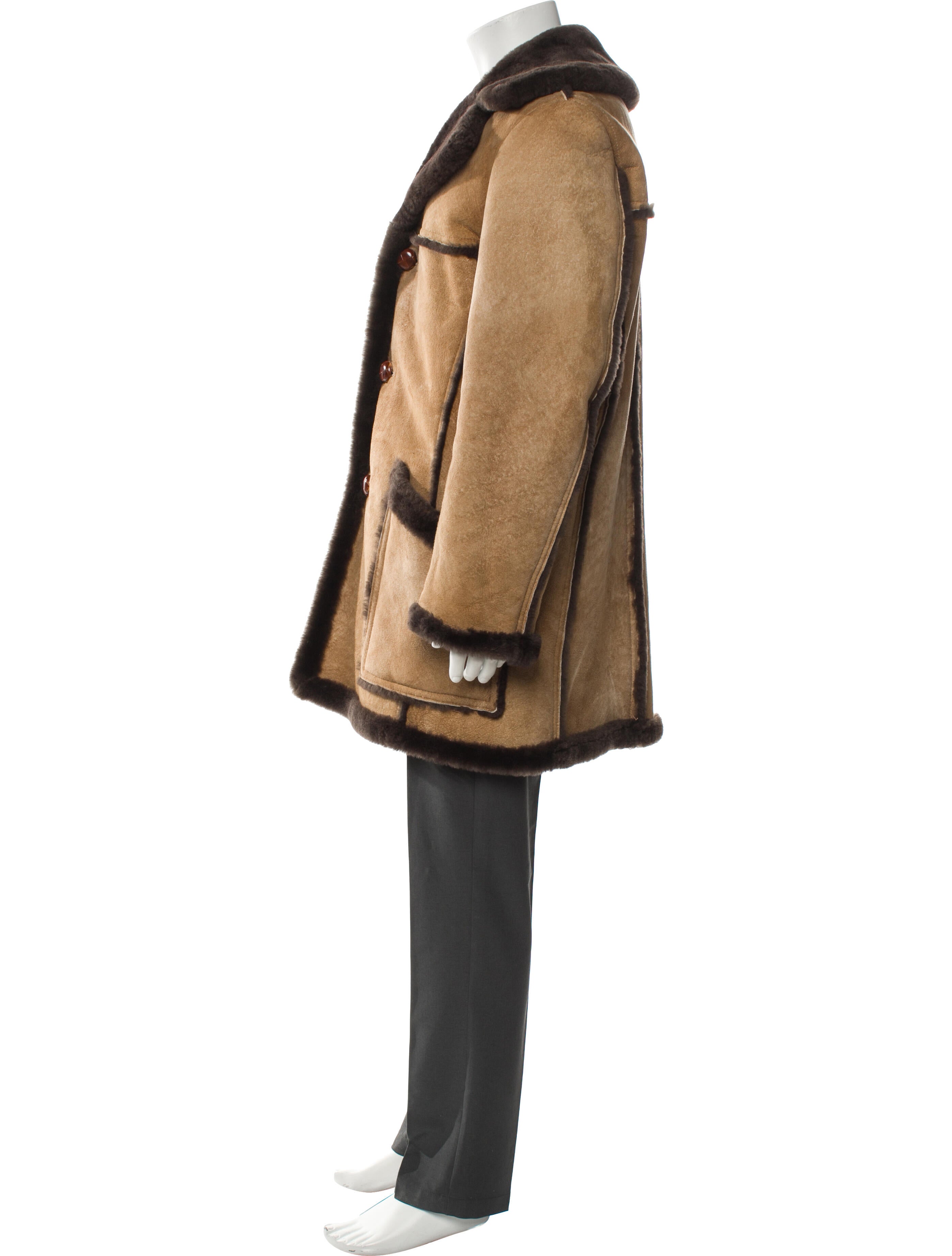 Maus & Hoffman Suede Colorblock Pattern Overcoat