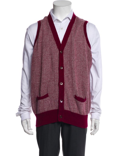 Maus & Hoffman Cashmere Houndstooth Print Sweater Vest