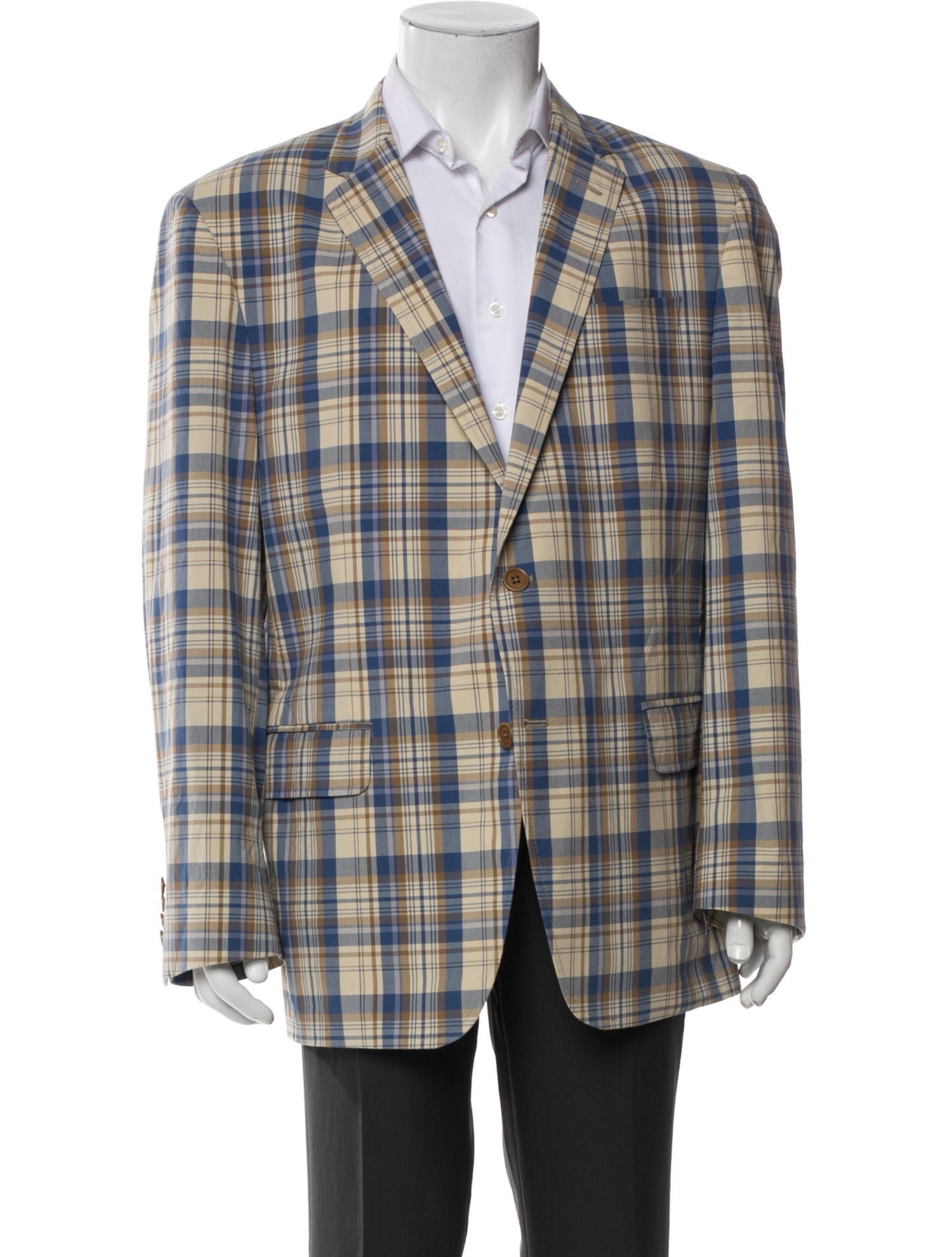 Maus & Hoffman Plaid Print Blazer
