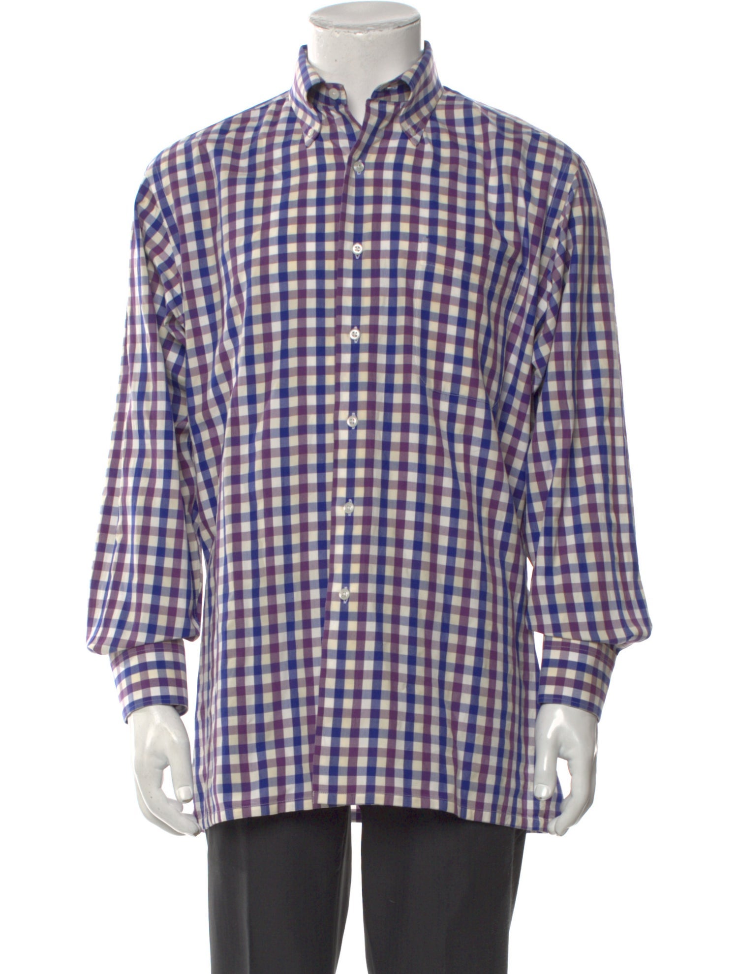 Maus & Hoffman Plaid Print Long Sleeve Dress Shirt