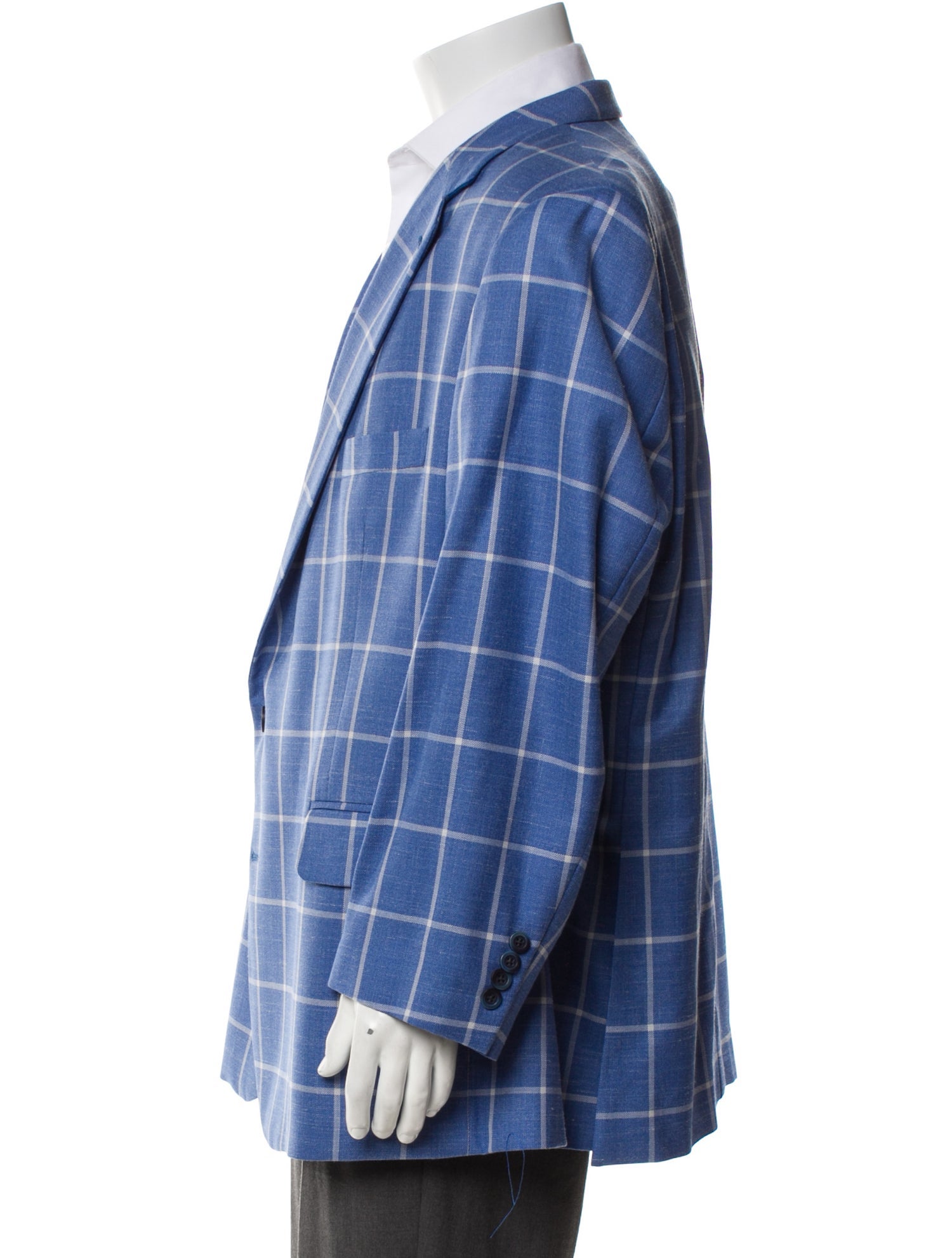 Maus & Hoffman Wool Plaid Print Blazer