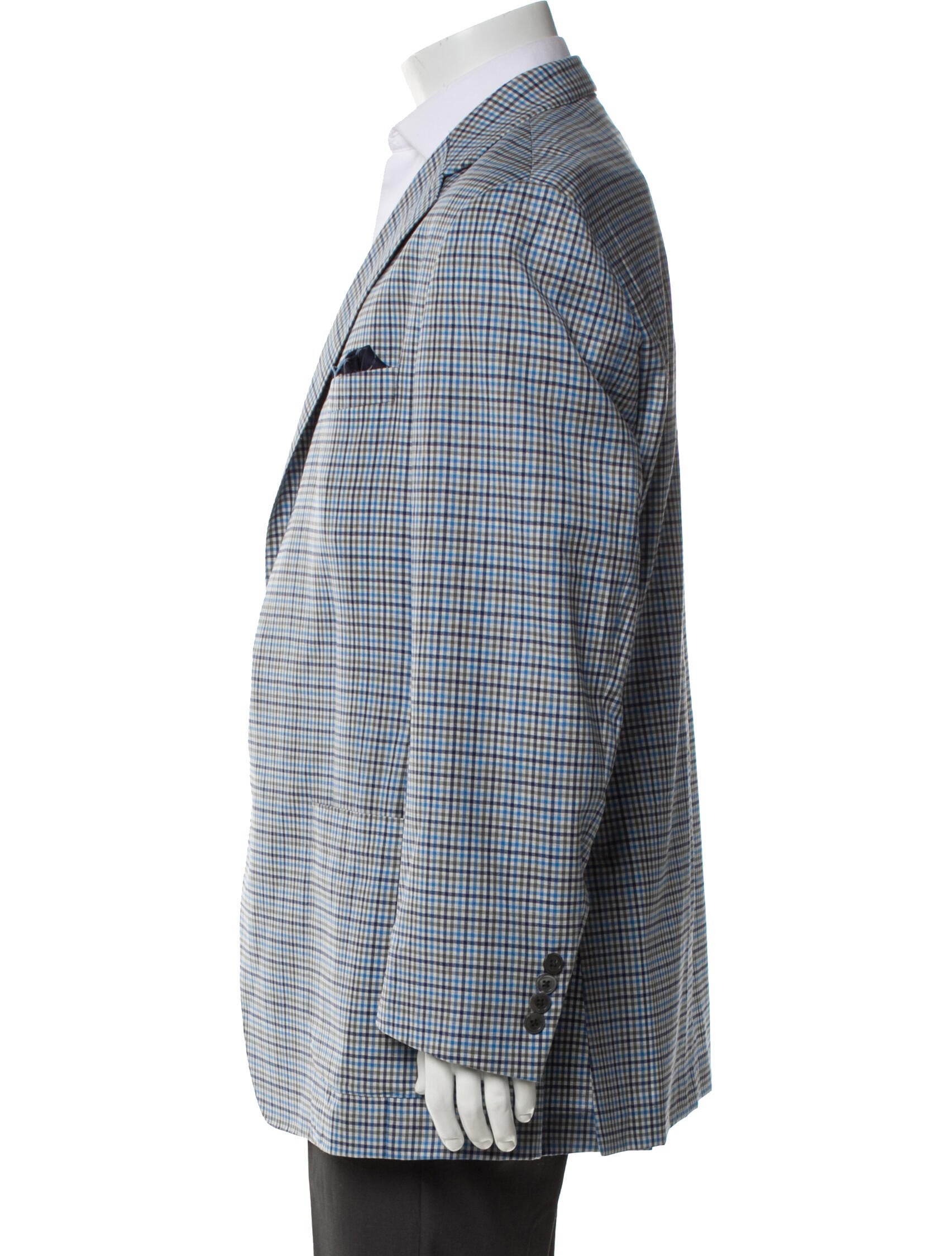 Maus & Hoffman Wool Plaid Print Overcoat