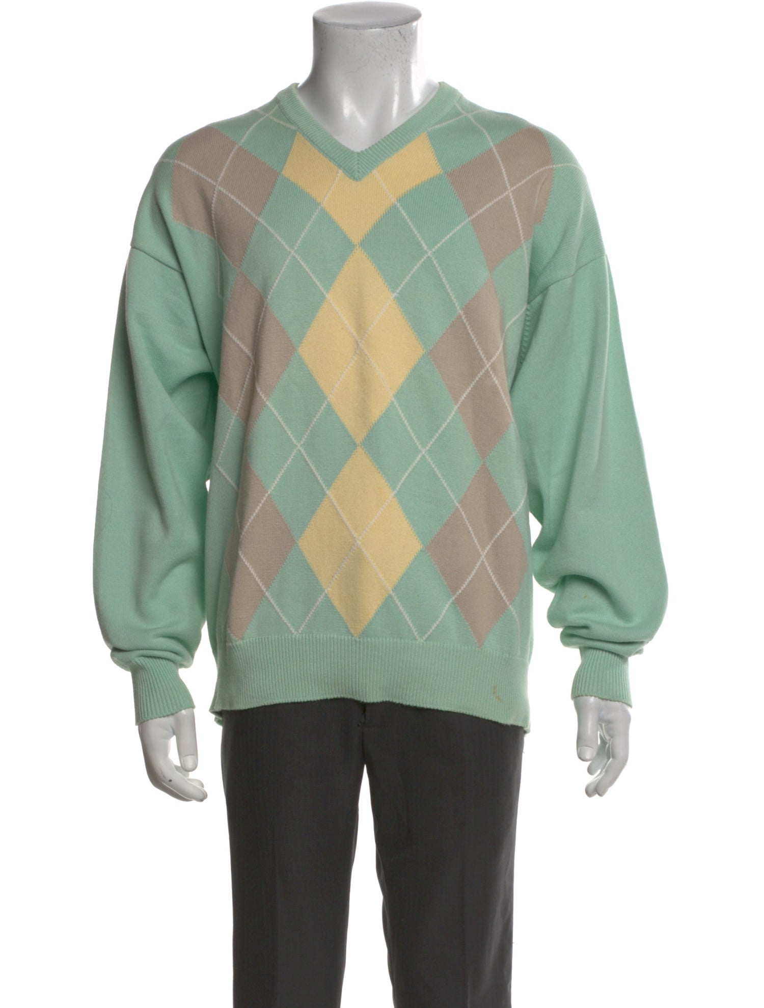 Maus & Hoffman Plaid Print V-Neck Pullover