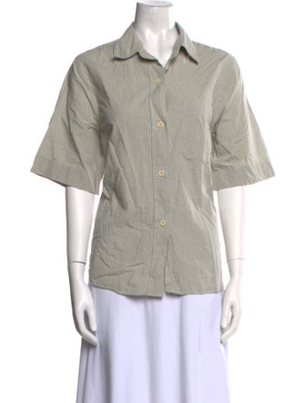 MHL by Margaret Howell Three-Quarter Sleeve Button-Up Top