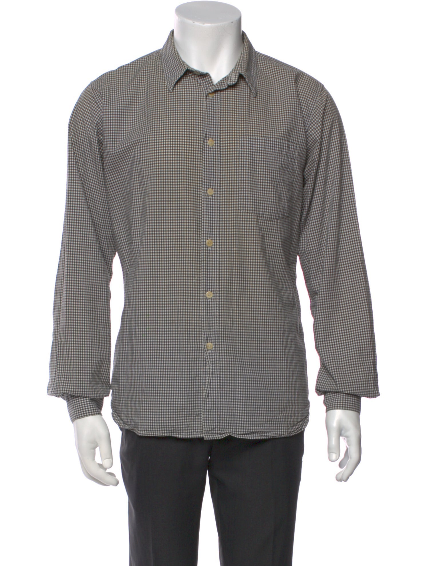 MHL by Margaret Howell Plaid Print Long Sleeve Dress Shirt
