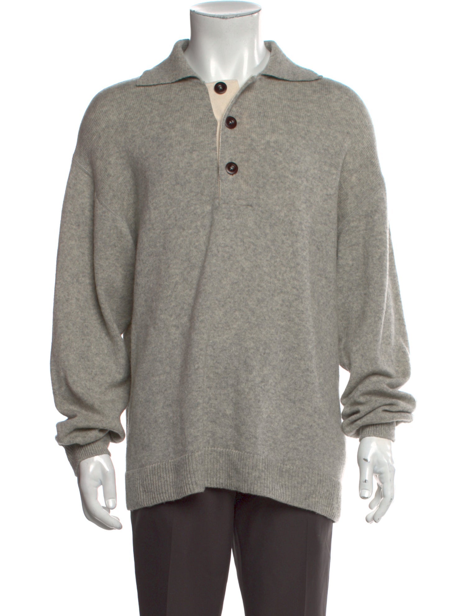 MHL by Margaret Howell Collar Long Sleeve Polo Sweater