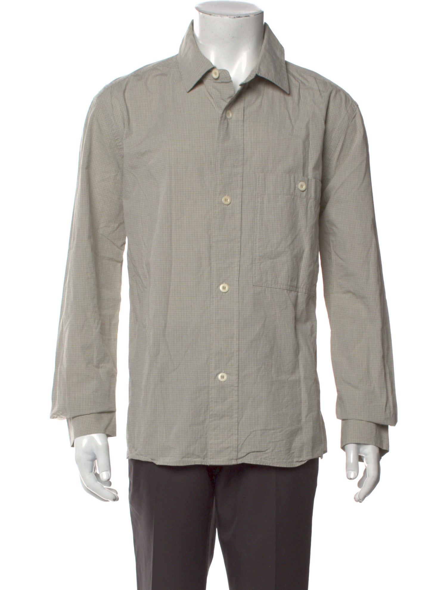 MHL by Margaret Howell Plaid Print Long Sleeve Dress Shirt