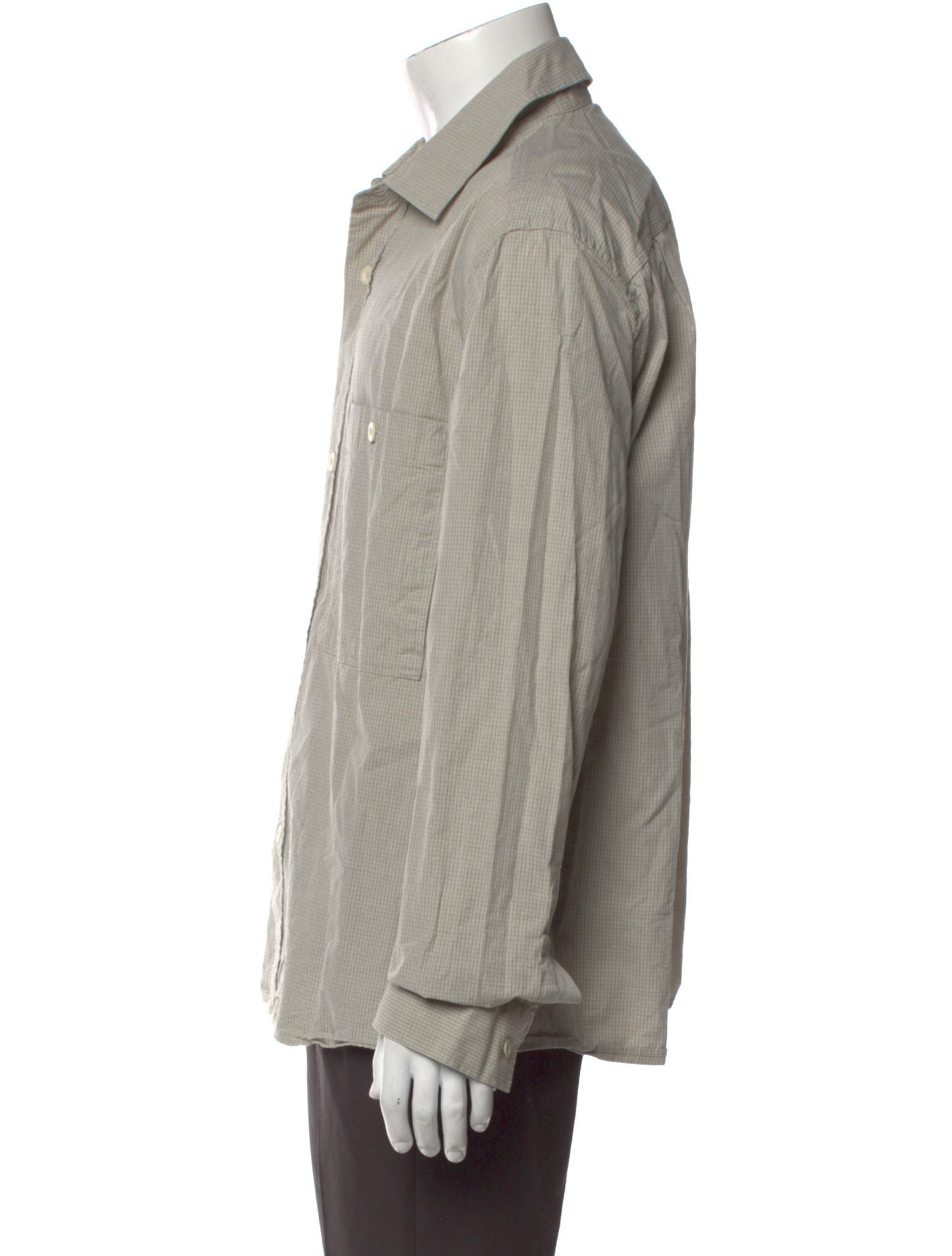 MHL by Margaret Howell Plaid Print Long Sleeve Dress Shirt