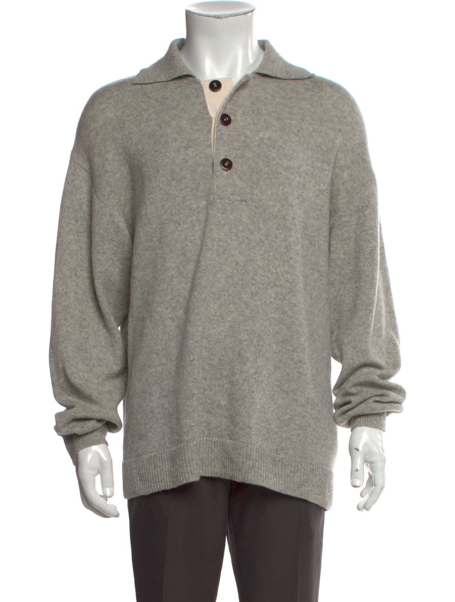 MHL by Margaret Howell Collar Long Sleeve Polo Sweater