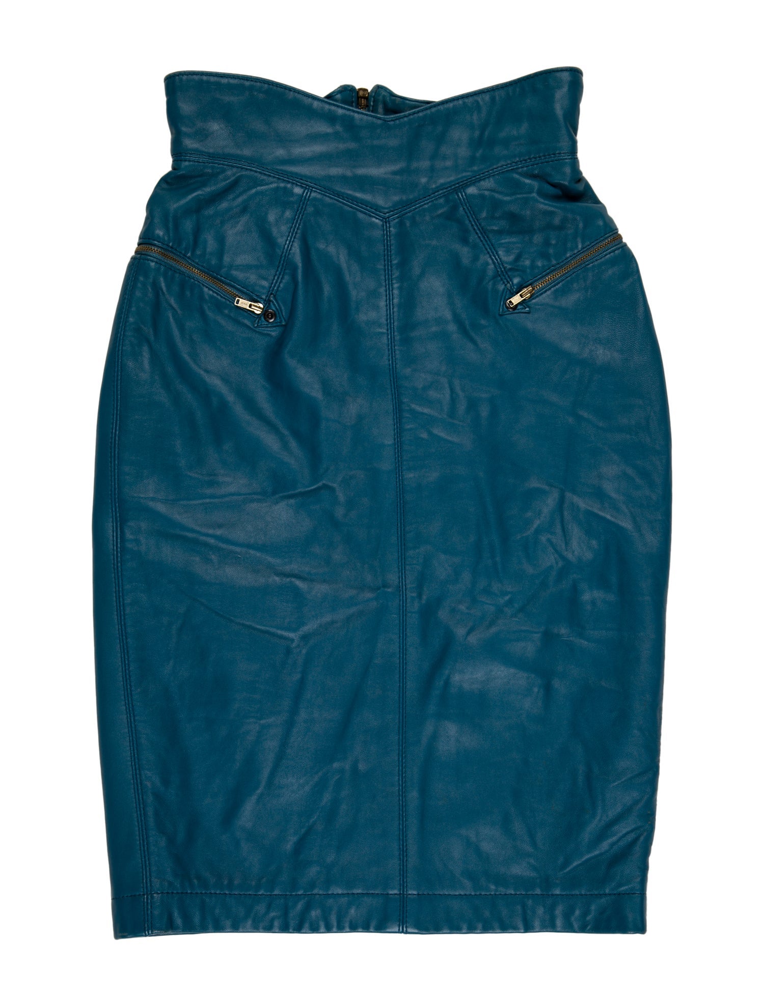 Michael Hoban North Beach Leather Knee-Length Skirt